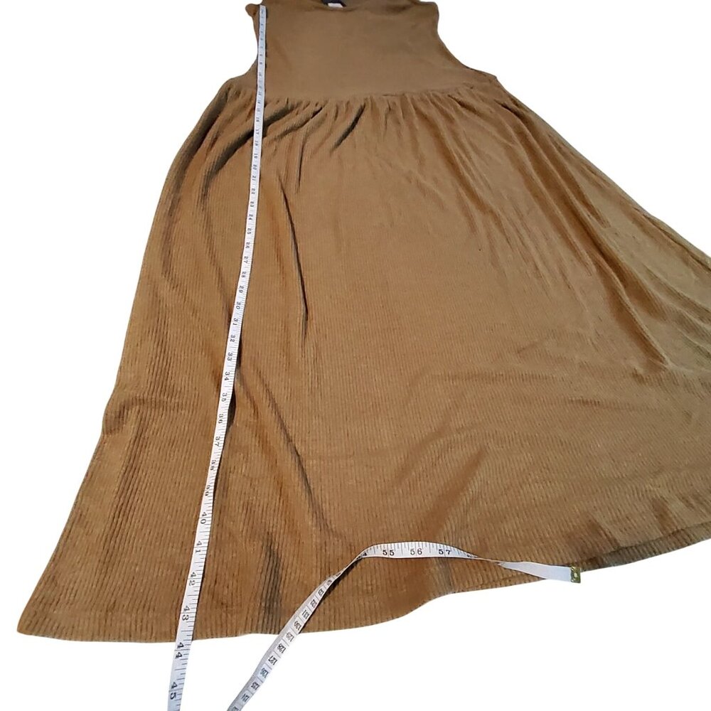 Universal Thread Ribbed Midi Tank Dress Sustainable Tan/Olive Medium - Picture 10 of 12